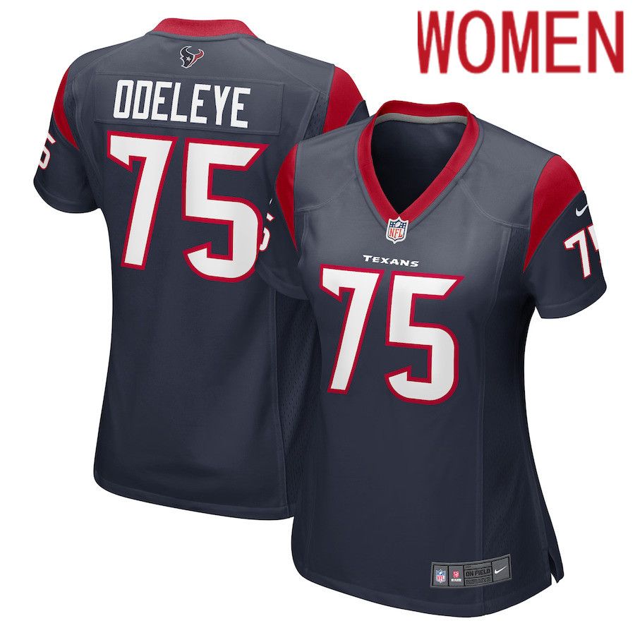 Women Houston Texans #75 Adedayo Odeleye Nike Navy Game Player NFL Jersey